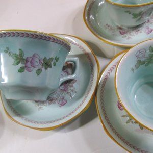 Adams England Calyx Ware Teacups 2418 Calyx rose Antique Wm Adams Calyx Ware Tea